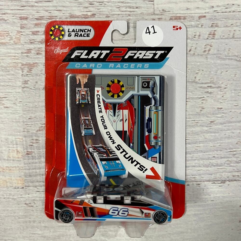 Flat 2 Fast Card Racer Orange Launch And Race Toy NEW